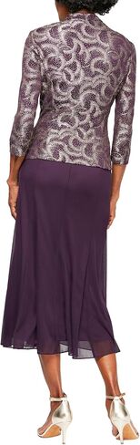 Alex Evenings Women's Petite Button-Front Jacket Dress, Electric Blue Tea Length, 14P in Saudi Arabia