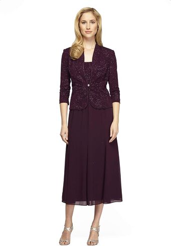 Alex Evenings Women's Petite Button-Front Jacket Dress, Electric Blue Tea Length, 14P in Saudi Arabia
