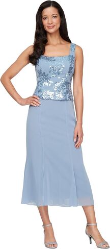 Alex Evenings Women's Petite Button-Front Jacket Dress, Electric Blue Tea Length, 14P in Saudi Arabia