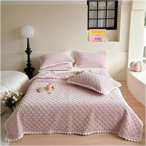 Bed Four Pieces Set Bedspread on The Bed Cover Cotton Mattress Topper Bedspreads & coverlets Plush Blanket Bed Sheets Set Couple Bed Quilt(Blu,3pcs 200cmx225cm) in Saudi Arabia