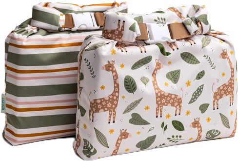 Set of 2 Water Resistant Wet Bags for Storing Laundry or Cloth Diapers Travel Size Wet Bag Daycare Beach Pool Wet Swimsuit Roll Top for Air Tight Odor Contained Washable Reusable (Polkadots) in Saudi Arabia