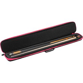 Casemaster Parallax Billiard/Pool Cue Case 600D Oxford Heavyweight Polyester Fabric and Padded Interior, Holds 1 Complete 2-Piece Cue (1 Butt/1 Shaft), Black with Orange Trim in Kuwait