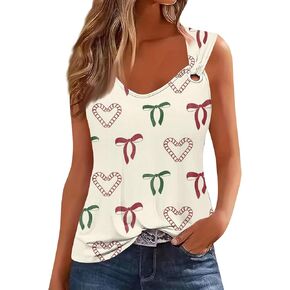 Womens Tank Tops Print V Neck Tunic Tops Cut Out Ring Keyhole Sleeveless T Shirts Dressy Summer Tank Tops