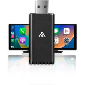 Wireless CarPlay Adapter - Newest and Fastest 5Ghz - AutoSky - Plug and Play - USB-C and USB-A Cables - Wired CarPlay Required