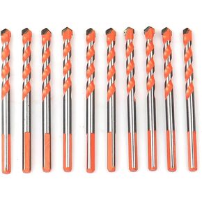 3-12mm Masonry bit Cement Drill Bit for Concrete Professional Carbide Tipped Drill Bits Hammer Drill Bits Industrial Strength Carbide Drill Bits Orange（10Pcs）