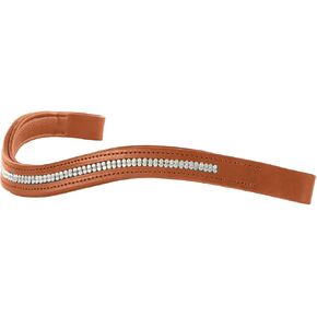 Harrison Howard Curved Padded Diamond Decorated Leather Browband for Horse Bridles Bling browband Black Large in Kuwait