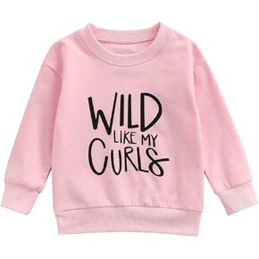Toddler Sweatshirt Baby Girl Fall Clothes Wild Like My Curls Shirt Kids Crewneck Sweaters Winter Top