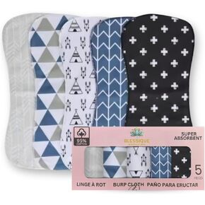 Blessique Burp Cloths Baby Girl, 5 Pieces Spillproof, New Born Essentials Must Have, Baby Bath Towels, Baby Essentials Must Have, Burp Clothes, Panales De Para Bebes, Baby Essentials, Baby Necessities