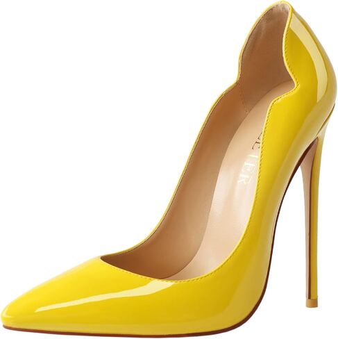 COLETER High Heels for Women, 4.72 inch/12cm Pointed Toe Dress Shoes Stiletto Heels Evening Party Pumps Natural 10.5 US in Saudi Arabia