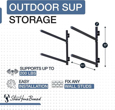 StoreYourBoard G-SUP Wall Mounted Standup Paddleboard Storage Rack, Adjustable Levels, Stand-up Paddle Board Holder in Kuwait