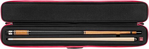 Casemaster Parallax Billiard/Pool Cue Case 600D Oxford Heavyweight Polyester Fabric and Padded Interior, Holds 1 Complete 2-Piece Cue (1 Butt/1 Shaft), Black with Orange Trim in Kuwait