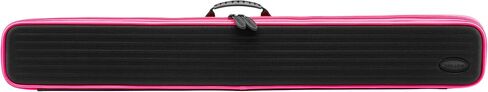 Casemaster Parallax Billiard/Pool Cue Case 600D Oxford Heavyweight Polyester Fabric and Padded Interior, Holds 1 Complete 2-Piece Cue (1 Butt/1 Shaft), Black with Orange Trim in Kuwait