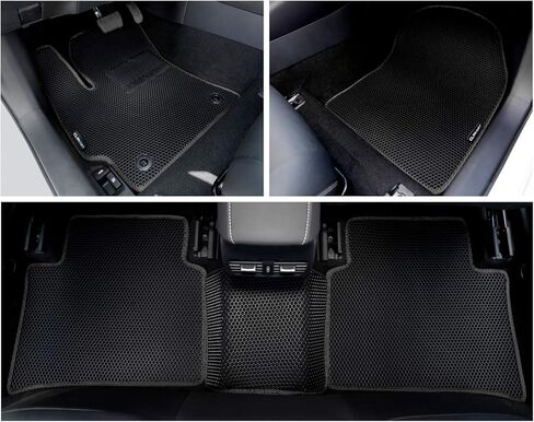 سجادات أرضية CLIM ART WaterTrap مخصصة لسيارة Toyota Highlander 2014-2019، صف 1 و2 و3، بطانة أرضية سجاد السيارة، مناسبة لجميع الأحوال الجوية، ملحقات السيارة للرجال والنساء، أسود/أسود - FL011614070 in Kuwait