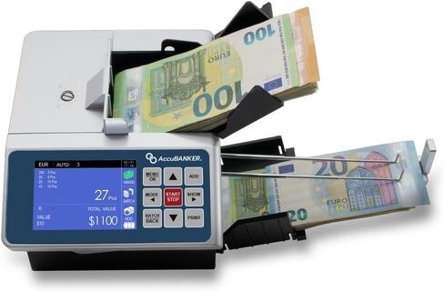 AccuBANKER D700 Multi Currency Duo Automatic Value Counting with 8-Point Counterfeit Bill Detector, Multi-Orientation Bill Feeding, Currency Detection USD & Euro, Commercial Grade in Saudi Arabia