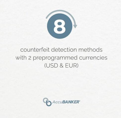 AccuBANKER D700 Multi Currency Duo Automatic Value Counting with 8-Point Counterfeit Bill Detector, Multi-Orientation Bill Feeding, Currency Detection USD & Euro, Commercial Grade in Saudi Arabia