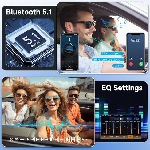 Podofo Single Din Car Stereo 7 بوصة قابلة للطي تعمل باللمس متوافقة مع Apple Carplay & Android Auto Mirror Link مستقبل صوت السيارة كاميرا احتياطية بلوتوث SWC FM راديو USB/TF/AUX وحدة رأس المنفذ in Kuwait