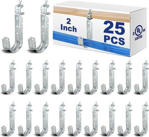 Tandefio 50 Pack Cable Support J Hook with Beam Clamp, Heavy Duty Metal Wire Cable Support J Hook Hangers for Wire Management (2 Inch) in Kuwait