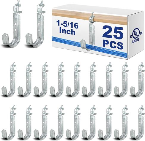 Tandefio 50 Pack Cable Support J Hook with Beam Clamp, Heavy Duty Metal Wire Cable Support J Hook Hangers for Wire Management (2 Inch) in Kuwait