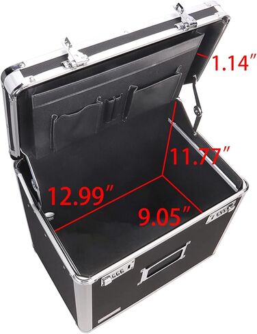 حافظة أعمال متنقلة من Vaultz Locking، حجم قانوني، 14.5 × 13.5 × 11 بوصة، أسود (VZ00194) in Kuwait