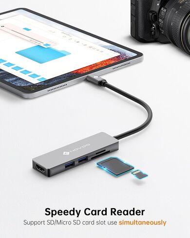 USB C Hub 4K@30Hz USB C to Dual HDMI Adapter with 100W Power Delivery, 3 USB Data Transfer, HDMI to USB C Adapter USB C Docking Station Dual Monitor for Dell HP Lenovo Asus, MacBook Pro Air in Kuwait