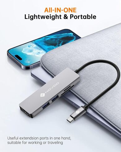USB C Hub 4K@30Hz USB C to Dual HDMI Adapter with 100W Power Delivery, 3 USB Data Transfer, HDMI to USB C Adapter USB C Docking Station Dual Monitor for Dell HP Lenovo Asus, MacBook Pro Air in Kuwait