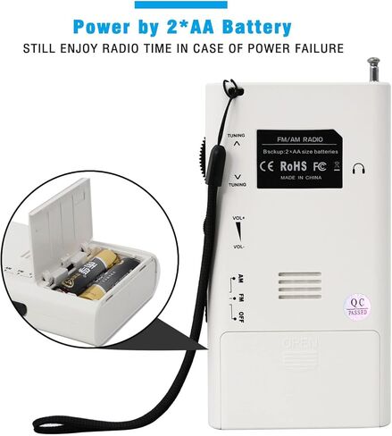 راديو Benss المحمول المطور AM FM، راديو ترانزستور مع مكبر صوت عالٍ ومقبس سماعة رأس، مشبك خلفي، راديو يعمل ببطارية 2AA لاستقبال طويل المدى للاستخدام الداخلي والخارجي والطوارئ (أسود) in Kuwait