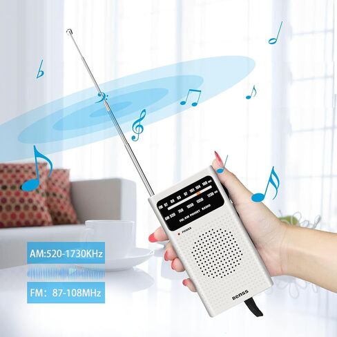 راديو Benss المحمول المطور AM FM، راديو ترانزستور مع مكبر صوت عالٍ ومقبس سماعة رأس، مشبك خلفي، راديو يعمل ببطارية 2AA لاستقبال طويل المدى للاستخدام الداخلي والخارجي والطوارئ (أسود) in Kuwait