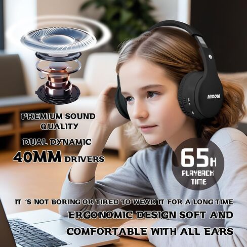 Kids Bluetooth Headphones Wireless 68 Hours,Safe Volume Limit 85/94dB Pink | Adjustable Headband Foldable Over-Ear Lightweight Headsets for Toddler Girls Boys Tablet/iPad,HD Stereo,Built-in Mic in Kuwait