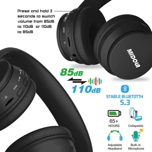 Kids Bluetooth Headphones Wireless 68 Hours,Safe Volume Limit 85/94dB Pink | Adjustable Headband Foldable Over-Ear Lightweight Headsets for Toddler Girls Boys Tablet/iPad,HD Stereo,Built-in Mic in Kuwait