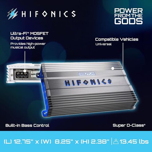 Hifonics BG-1900.1D Brutus Gamma BG Series Amp (Monoblock, 1,900 Watts Max, Super D-Class) in Saudi Arabia