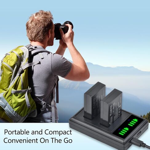 بطارية Pickle Power LP-E12 وشاحن USB مزدوج LED لكاميرا Canon PowerShot SX70 HS، EOS M M2 M10 M50 M100 M200، M50 Mark II، Rebel SL1 الرقمية in Kuwait