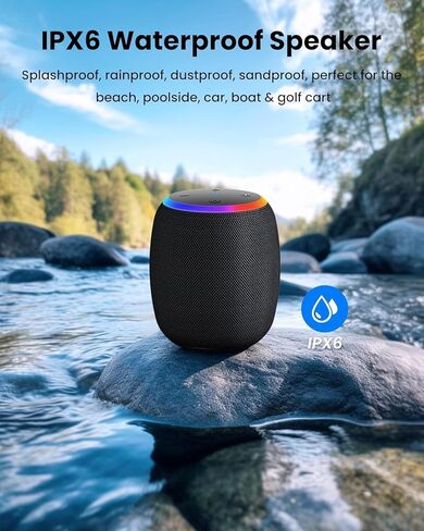 ZICOROOP Bluetooth Speakers,Portable Wireless Speaker with 15W Stereo Sound, IPX6 Waterproof Speaker with LED Light, Bluetooth TWS, Portable Speaker for Shower Outdoor Party Beach Camping in Kuwait
