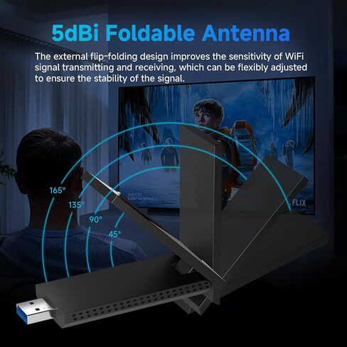 650Mbps USB WiFi Adapter for PC, 5GHz/2.4GHz Dual Band Wireless Dongle, WiFi Wireless Adapter for Laptop - Nano Size, Compatible with Windows XP/7/8/10/11, Mac OS 10.9-10.14 in Kuwait