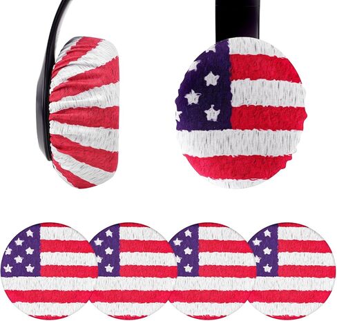 Geekria 2 Pairs Flex Fabric Headphones Ear Covers - Product Safety Certified - Washable & Stretchable Earcup Protectors for Over-Ear Headsets, Sweat Pads for Gym, Gaming (Size M/Black) in Kuwait
