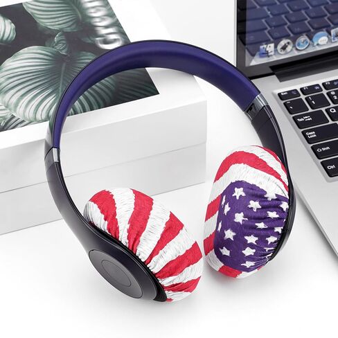 Geekria 2 Pairs Flex Fabric Headphones Ear Covers - Product Safety Certified - Washable & Stretchable Earcup Protectors for Over-Ear Headsets, Sweat Pads for Gym, Gaming (Size M/Black) in Kuwait