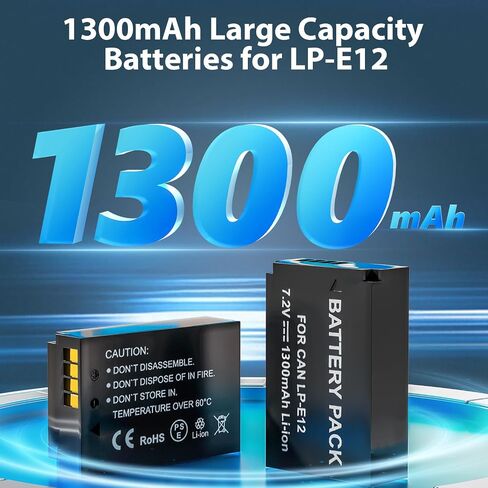 LP-E12 Battery Charger, LP Charger Compatible with Canon EOS M100, M50, M10, M2, M, Rebel SL1, 100D PowerShot SX70 HS, Kiss M, Kiss X7 & More in Kuwait
