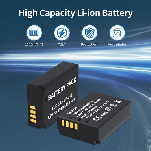 LP-E12 Battery Charger, LP Charger Compatible with Canon EOS M100, M50, M10, M2, M, Rebel SL1, 100D PowerShot SX70 HS, Kiss M, Kiss X7 & More in Kuwait