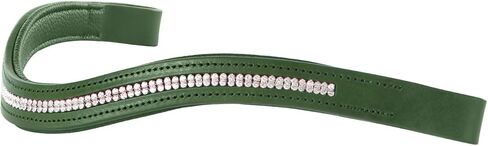Harrison Howard Curved Padded Diamond Decorated Leather Browband for Horse Bridles Bling browband Black Large in Saudi Arabia
