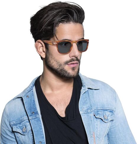 Persol Men's PO3333S Elio Square Sunglasses, Terra Di Siena, 51 mm in Saudi Arabia