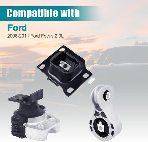 محرك المحرك وناقل الحركة مجموعة تثبيت 3 قطعة متوافقة مع يناسب 2008 2009 2010 2011 Ford Focus 2.0L A5322 A2986 A5312 3087 2986 3103 8S4Z6068A 1061-131 5S4Z-6038BB in Kuwait