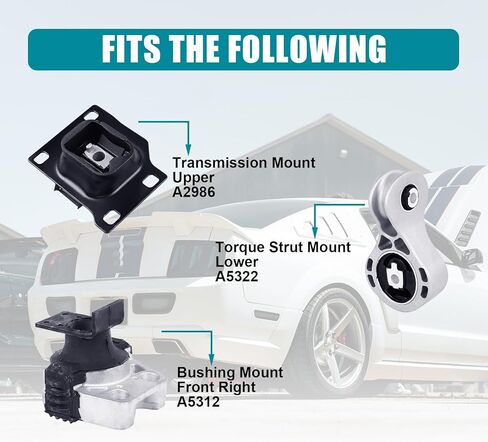 محرك المحرك وناقل الحركة مجموعة تثبيت 3 قطعة متوافقة مع يناسب 2008 2009 2010 2011 Ford Focus 2.0L A5322 A2986 A5312 3087 2986 3103 8S4Z6068A 1061-131 5S4Z-6038BB in Kuwait