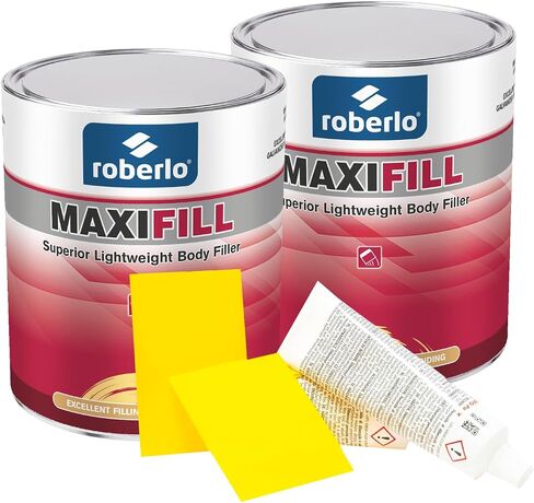 حشو جسم خفيف الوزن للغاية من Maxifill، سهل الصنفرة، عبوتان - سعة تعبئة استثنائية، سهل للغاية في الرمل، يلتصق بالمجلفن والألومنيوم، لا حاجة إلى طلاء نهائي، خالي من البقع والبقع in Saudi Arabia
