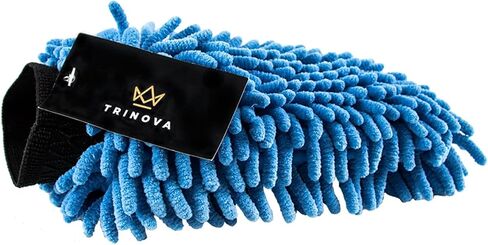 TriNova Premium Chenille Scratch-Free Microfiber Wash Mitt | Car Wash Mitt for Auto Detailing, Reusable Quality Car Washing Automotive Accessory Bright Blue in Saudi Arabia