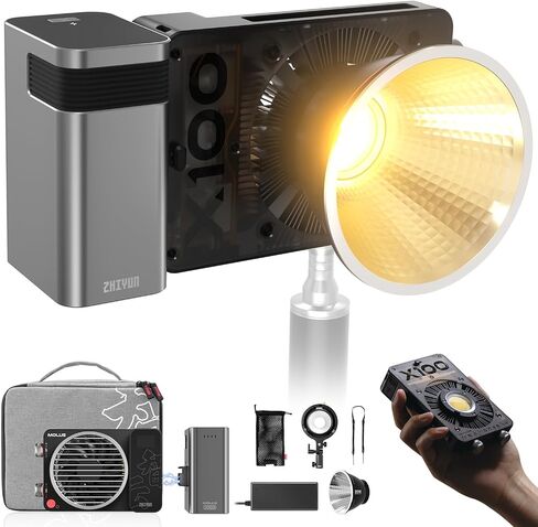 ZHIYUN MOLUS X100 ضوء فيديو LED محمول، 100 وات 2700K-6500K CRI 95+ TLCI 97+ مع التحكم في سطوع تطبيق البلوتوث in Saudi Arabia