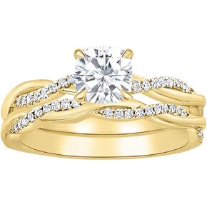 14K White Gold 3 Carat LAB GROWN DIAMOND Classic Side Stone Prong Set Cushion Cut Diamond Engagement Ring (E-F Color VS2-SI1 Clarity 2 Ct Center)