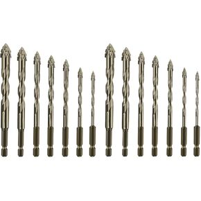 1 Set Four Blade Serrated Eccentric Drill Bits,New Four-Flute Sawtooth Eccentric Twist Drill Bit for Concrete, Glass, Metal, Wood, Tile(/4/6/8/10/12/14/16mm)