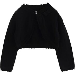Short Cardigans Sweater for Girls Kids Long Sleeve One B𝐮ttons Solid Coats Tops Toddler Crochet Lightweight Clothes