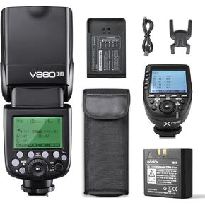 Godox V860II-S TTL 2.4G High Speed Sync 1/8000s GN60 Li-ion Battery Camera Flash Speedlite Light Compatible for Sony Cameras & Godox XPro-S Wireless Flash Trigger Transmitter