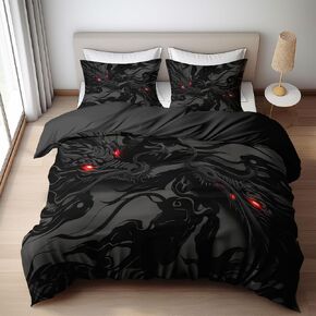 Duvet Cover Toddler Size, Reversible 2 Pieces Blue Crow Skull Dark Fantasy Duvet Cover Set, Bedding Set for All Season, Soft and Breathable Bedding Set with Zipper Closure & Corner Ties - 42" x 58"