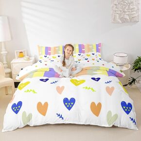 Castle Fairy Polka Dot Print Duvet Cover Set Toddler Size,Colorful Round Dot Bedding Set,Princess Cute Girly Style Quilt Cover for Kids,Comforter Cover(No Filler),2 Pcs